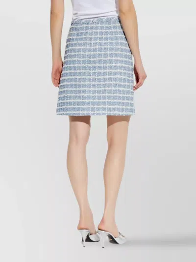 Versace Mini Skirt In Tweed With Belt Detail In Blue