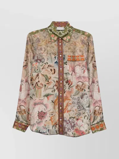 Pierre Louise Mascia Floral Pattern Silk Shirt