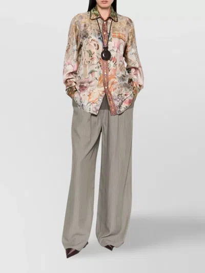 Pierre Louise Mascia Floral Pattern Silk Shirt