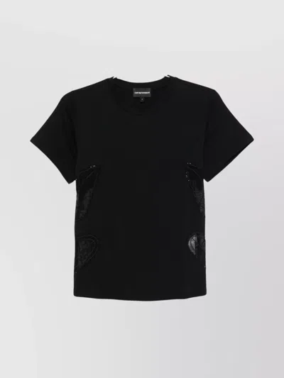 Emporio Armani Cotton Logo Graphic Print T-shirt In Black