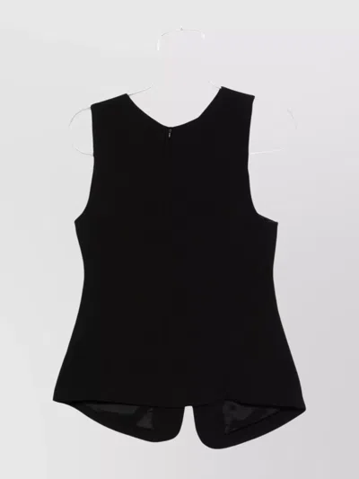 Emporio Armani Draped Sleeveless Top With Asymmetric Panel In Black