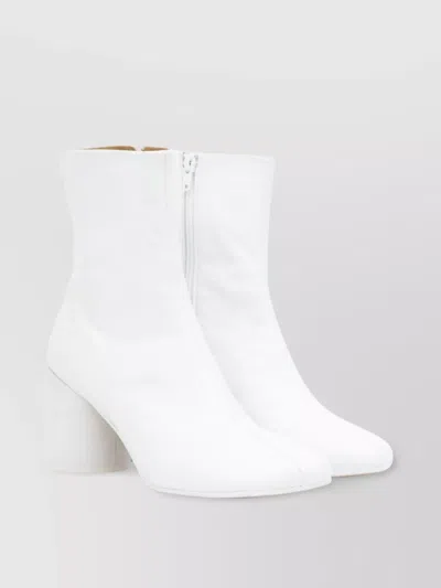 Mm6 Maison Margiela Block Heel Leather Ankle Boots