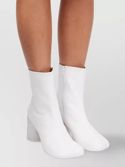 Mm6 Maison Margiela Block Heel Leather Ankle Boots