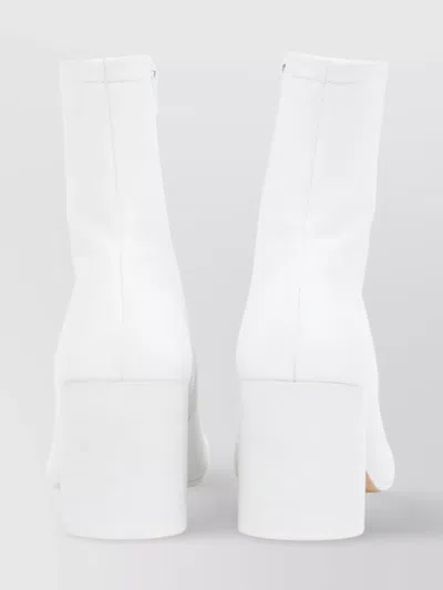 Mm6 Maison Margiela Block Heel Leather Ankle Boots