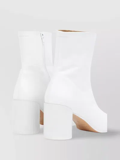Mm6 Maison Margiela Block Heel Leather Ankle Boots