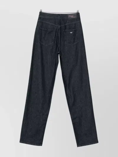 Emporio Armani Wide-leg Denim Jeans With Front And Back Pockets