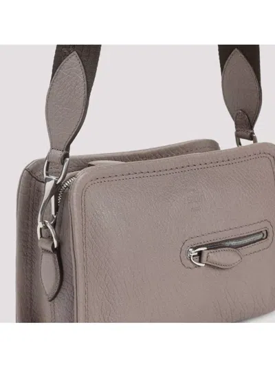 Berluti Grained Leather Shoulder Bag In Gray