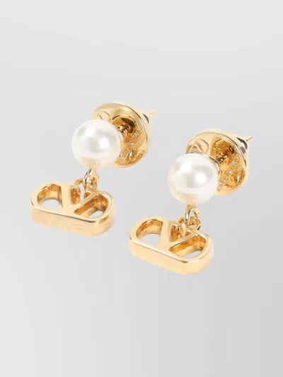 Valentino V Logo Signature Pearl Earrings