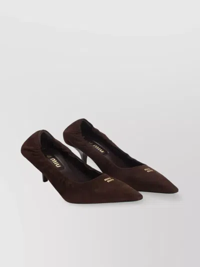 Miu Miu Lamb Leather Pointed Toe Stiletto Pumps