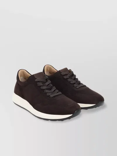 Tod's Leather Sneakers With Red Dot Detail
