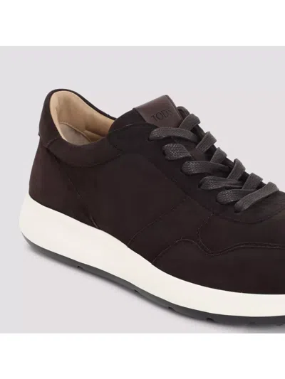 Tod's Leather Sneakers With Red Dot Detail