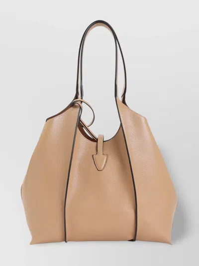 Tod's Grained Leather Shoulder Bag With Double Handles