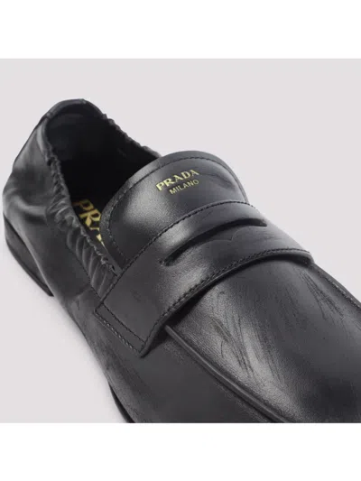 Prada Antique-inspired Loafers With Shuffle Screen Printed Logo