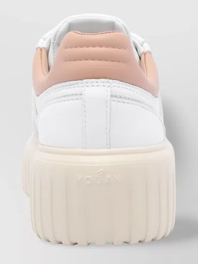 Hogan Low Top Sneakers Platform Sole In White
