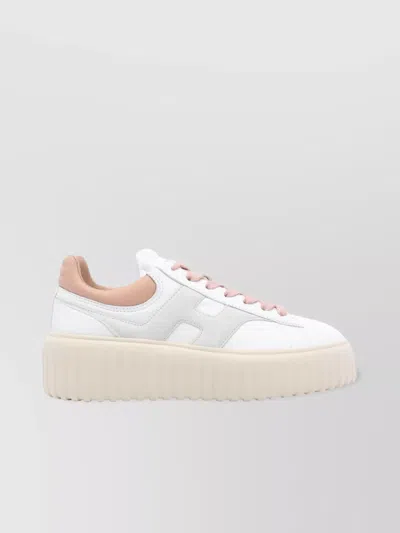 Hogan Low Top Sneakers Platform Sole In White