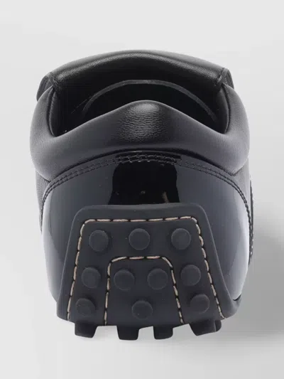 Tod's Round Toe Low-top Sneakers With Patent Finish