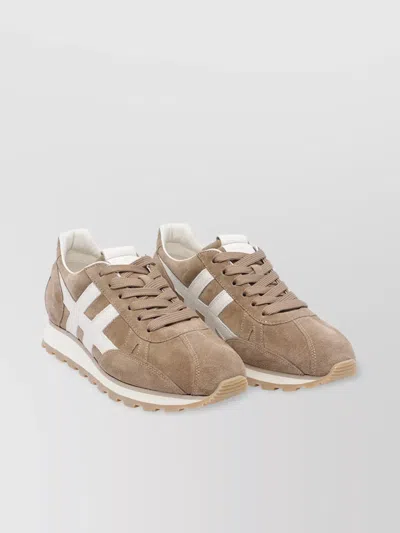 Hogan Low Top Sneakers Round Toe In Neutral
