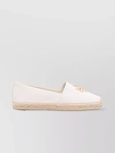 Tory Burch Golden Logo Leather Espadrilles