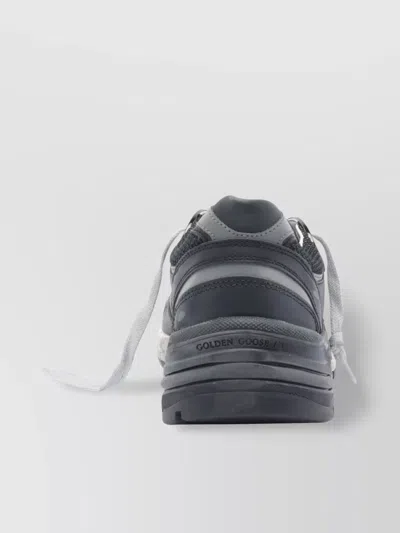 Golden Goose Black Leather And Mesh Running Dad Sneakers In Black