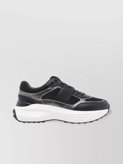 Tod's Round Toe Lace-up Sneakers With Mesh Panels