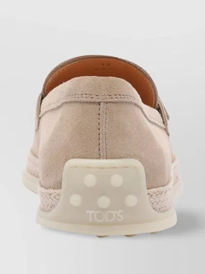 Tod's Braided Detail Suede Loafers With Golden Knot