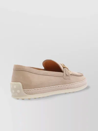 Tod's Braided Detail Suede Loafers With Golden Knot