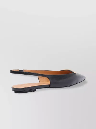 Tod's Pointed Toe Leather Slingback Ballerina Shoes