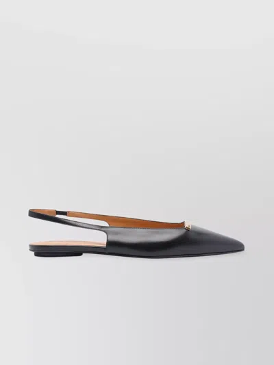 Tod's Pointed Toe Leather Slingback Ballerina Shoes