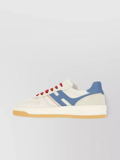 Hogan Leather Sneakers Panels Contrasting In Neutral
