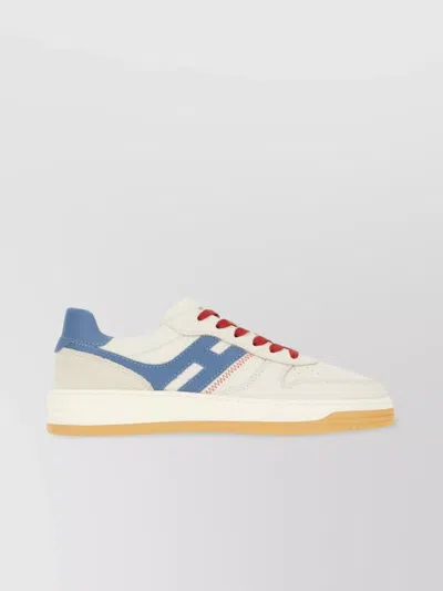 Hogan Leather Sneakers Panels Contrasting In Neutral