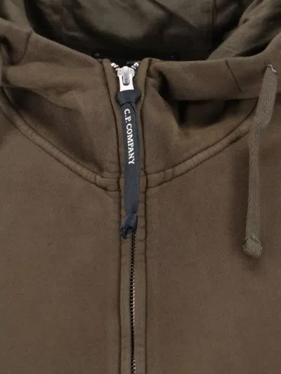 C.p. Company Hooded Sweatshirt With Pockets And Sleeve Detail In Brown