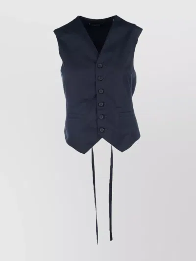 Fabiana Filippi Back Tie Sleeveless Jackets In Blue