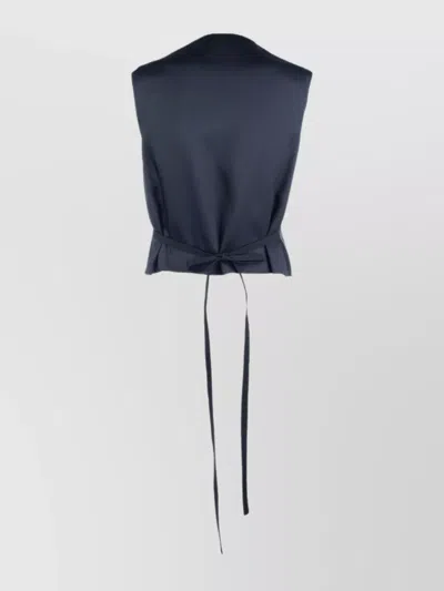 Fabiana Filippi Back Tie Sleeveless Jackets In Blue
