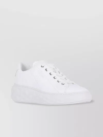 Jimmy Choo Low Top Sneakers With Textured Sole In White