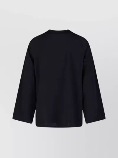 Y-3 Crew Neck Long Sleeves Raglan Contrast Stripes In Black