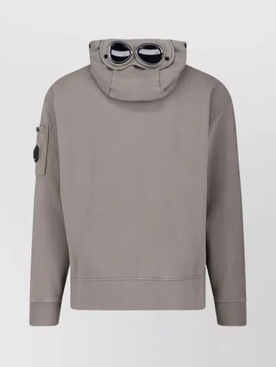 C.p. Company Hooded Sweatshirt With Pockets And Drawstring In Gray
