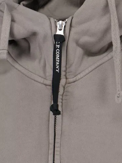 C.p. Company Hooded Sweatshirt With Pockets And Drawstring In Gray
