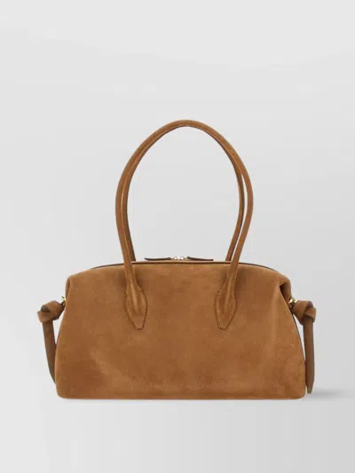 Yuzefi Rectangular Suede Double Handles Shoulder Bag