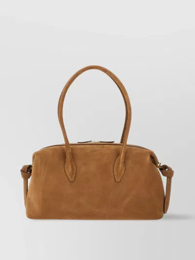 Yuzefi Rectangular Suede Double Handles Shoulder Bag