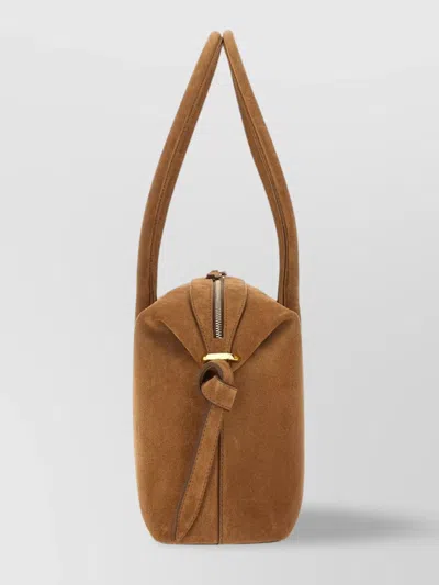 Yuzefi Rectangular Suede Double Handles Shoulder Bag