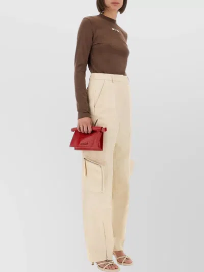 Jacquemus Crew Neck Long Sleeves Top In Burgundy