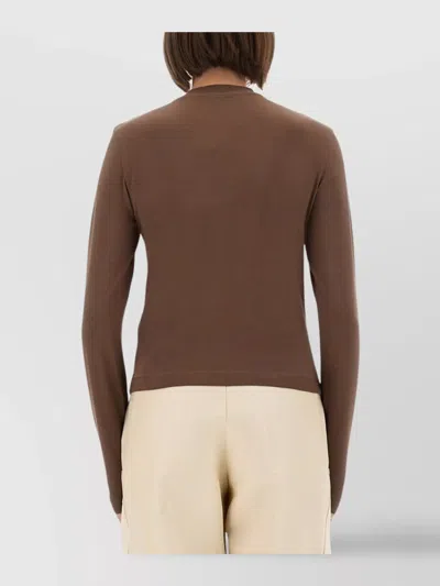 Jacquemus Crew Neck Long Sleeves Top In Burgundy