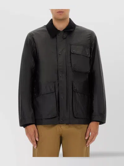 Belstaff Jacket Long Sleeve Multiple Pockets In Black