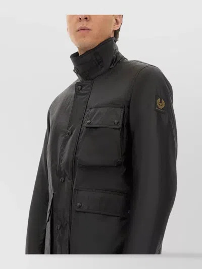 Belstaff Jacket Long Sleeve Multiple Pockets In Black