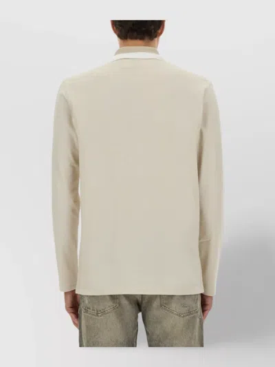 Hugo Boss Beige Solid Shirt Collar Polo In Neutral