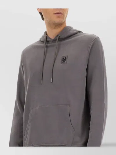 Belstaff Hooded Sweater Drawstring Kangaroo Pocket In Gray