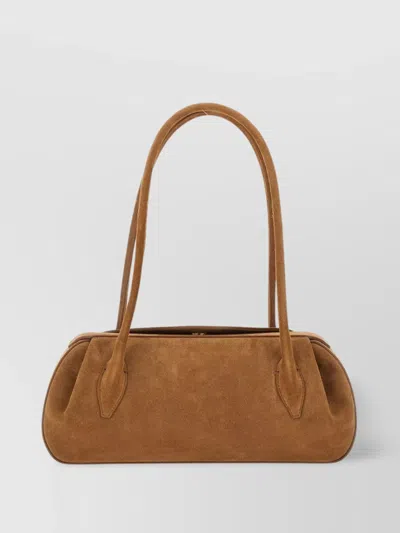 Yuzefi Long Handle Rectangular Shape Suede Finish Shoulder Bag