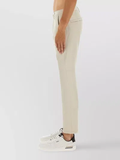 Hugo Boss Tailored Trousers With Pockets And Loops In Neutral