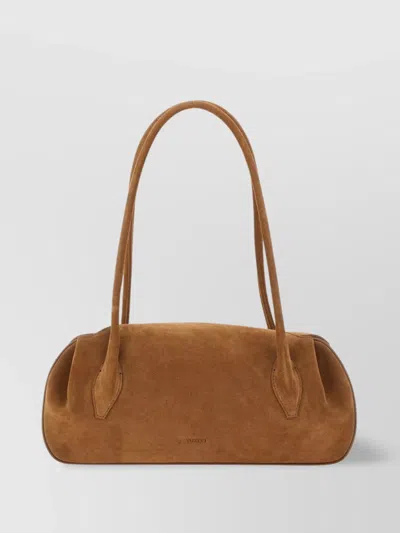 Yuzefi Long Handle Rectangular Shape Suede Finish Shoulder Bag