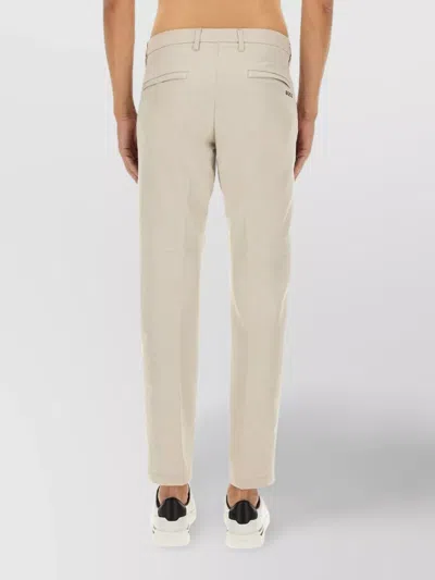 Hugo Boss Tailored Trousers With Pockets And Loops In Neutral